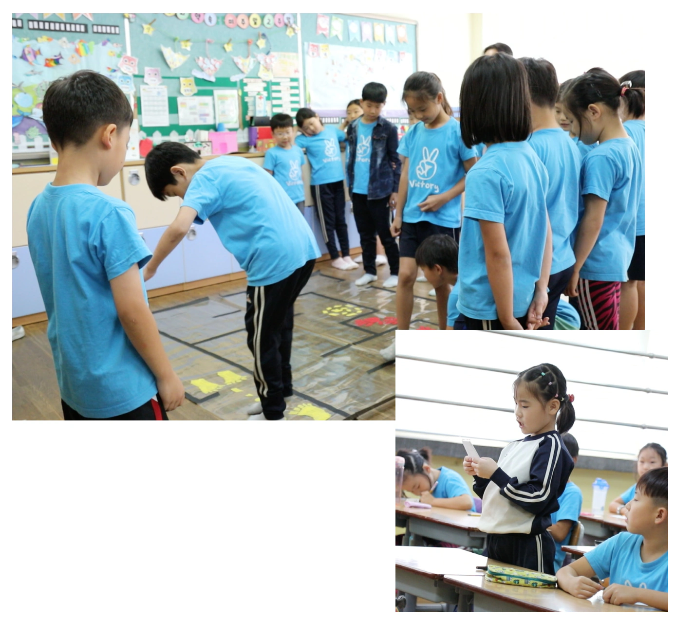 Children walking on the prototype